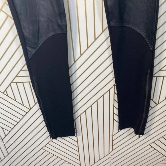 Sandro Black Leather‎ Panel Ponte Leggings - Picture 6 of 12
